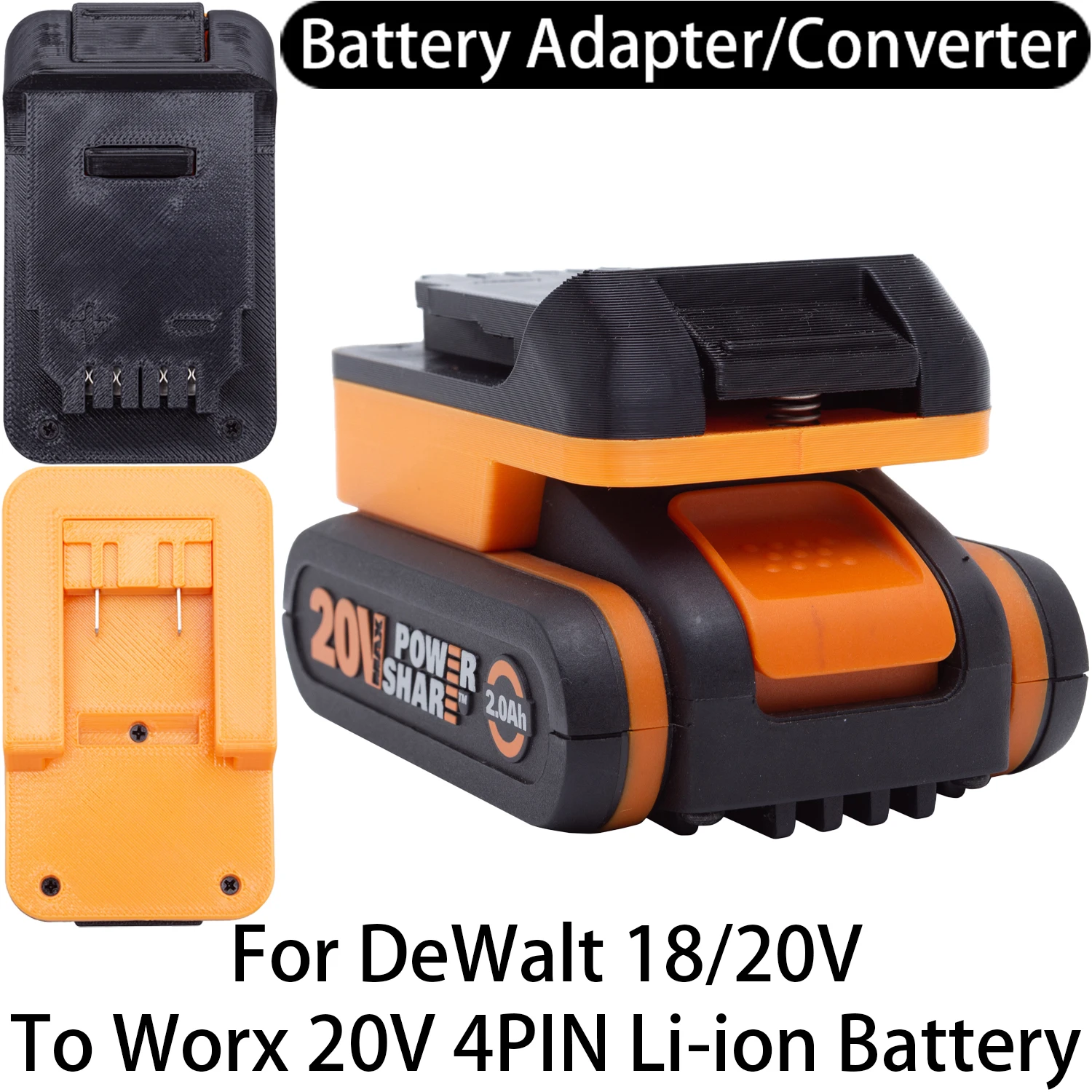 Adapter Converter For DeWalt 18/20V Li-ion Tool To Worx 20V 4PIN LI-ion Battery Adapter Converter Power Tool Accessory
Adapter Converter For DeWalt 18/20V Li-ion Tool To Worx 20V 4PIN LI-ion Battery Adapter Converter Power Tool Accessory