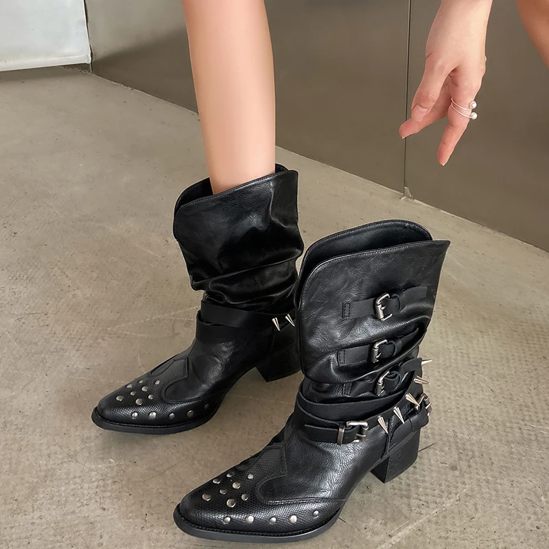 Vintage Rivet Hottie Woman Knight Boots Shoes Autumn Ladies Elegant Pointed Toe Thick Heel Western Cowboy
Vintage Rivet Hottie Woman Knight Boots Shoes Autumn Ladies Elegant Pointed Toe Thick Heel Western Cowboy