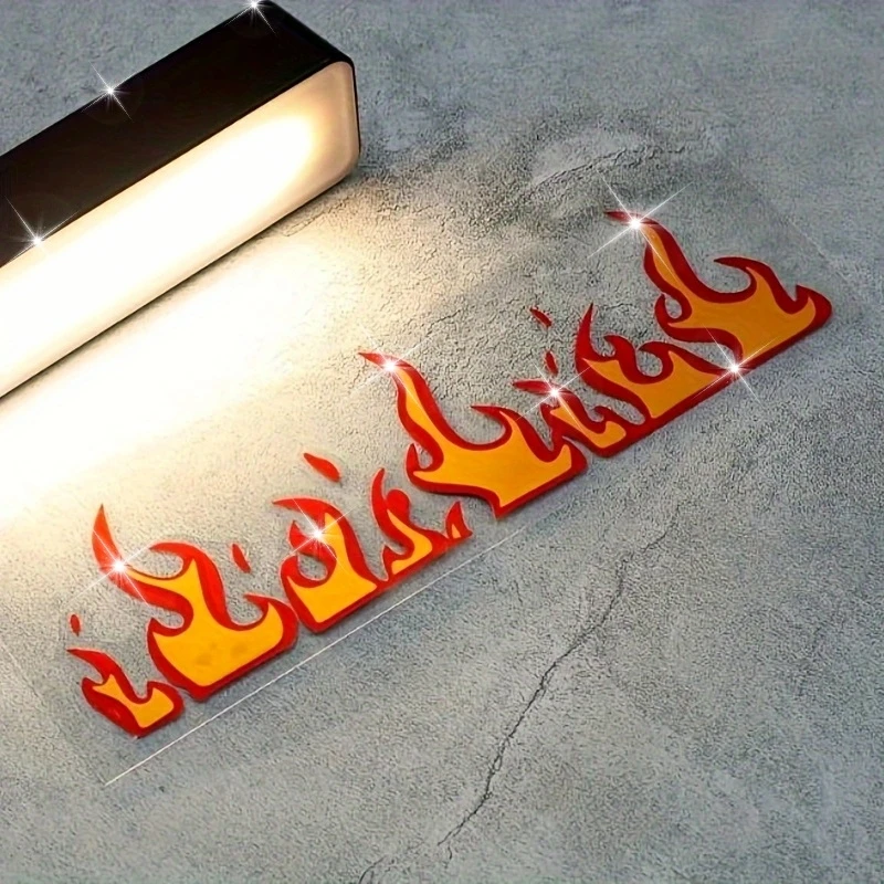 1Pc Vinyl Decal Flame Train Sticker Off-Road Motorcycle Racing Windshield Reflective Van Laptop