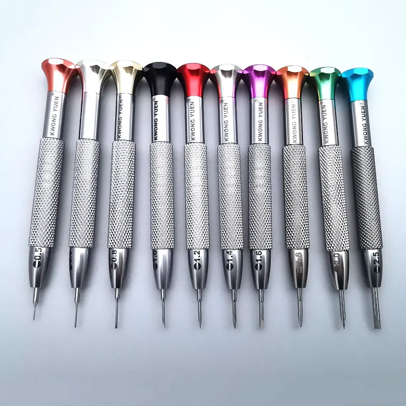 0.5mm to 2.5mm Big Aluminium Handle Screwdrivers For Watchmakers, Watch Repair Tools
0.5mm to 2.5mm Big Aluminium Handle Screwdrivers For Watchmakers, Watch Repair Tools