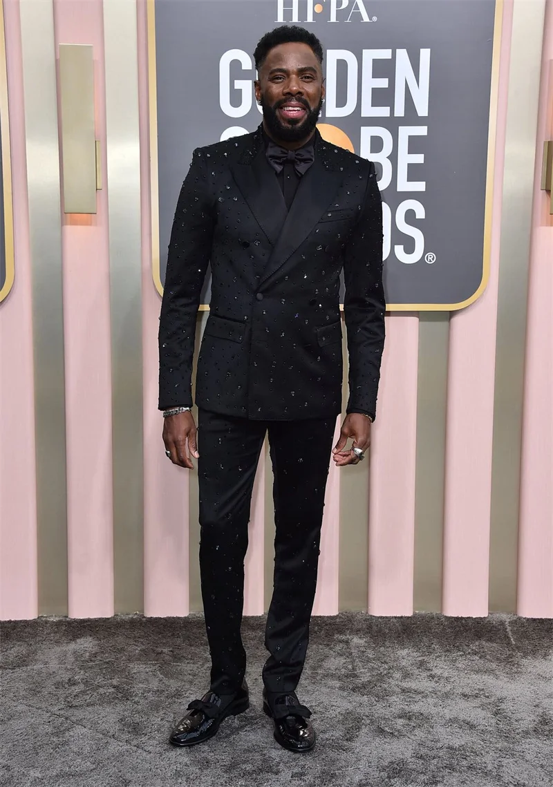 Crystals Black Men Suit Set 2 Pieces Jacket Blazer Pants Trousers Luxury Wedding Tuxedo Formal Office Party Coat Customized
Crystals Black Men Suit Set 2 Pieces Jacket Blazer Pants Trousers Luxury Wedding Tuxedo Formal Office Party Coat Customized