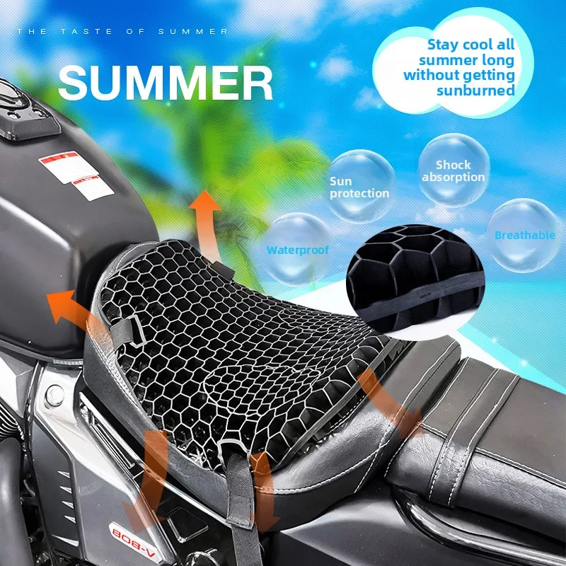 Honeycomb 3D summer heat insulation breathable motorcycle gel seat cushion cover electric vehicle seat cover sun protection
Honeycomb 3D summer heat insulation breathable motorcycle gel seat cushion cover electric vehicle seat cover sun protection