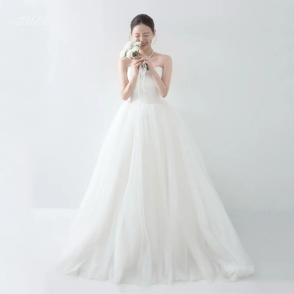 TULX Ivory Tulle Wedding Dress Korea Photo Shoot Strapless Detachable shawl A line Long Bridal Gown Corset Customized 웨딩드레스
TULX Ivory Tulle Wedding Dress Korea Photo Shoot Strapless Detachable shawl A line Long Bridal Gown Corset Customized 웨딩드레스