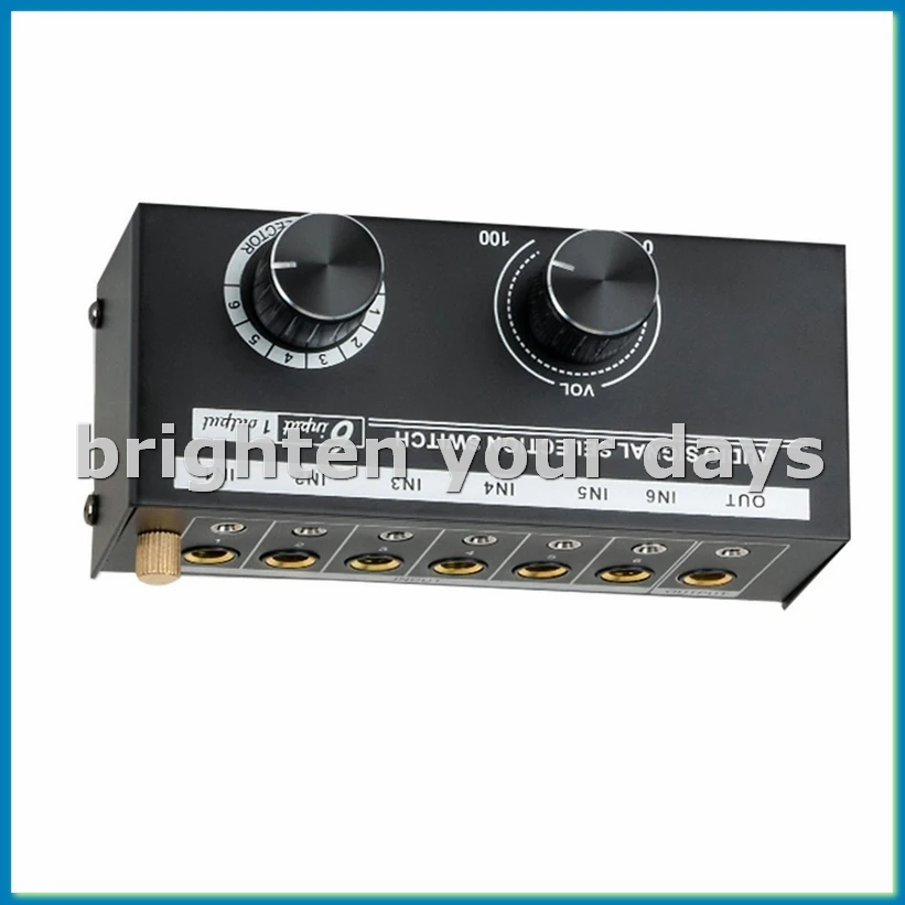 Селектор аудиопереключателя 6 в 1, переключатель выбора аудиосигнала, селектор звукового канала, стерео с регулятором громкости-VVNB
Селектор аудиопереключателя 6 в 1, переключатель выбора аудиосигнала, селектор звукового канала, стерео с регулятором громкости-VVNB