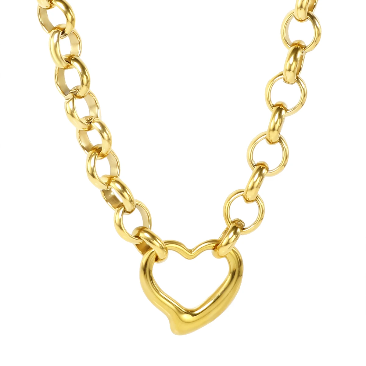 JINHUI Gold Plated Skeleton Heart Pendant Necklace For Women Stainless Steel Collar Chain Choker Non Tarnish Necklaces Jewelry
JINHUI Gold Plated Skeleton Heart Pendant Necklace For Women Stainless Steel Collar Chain Choker Non Tarnish Necklaces Jewelry