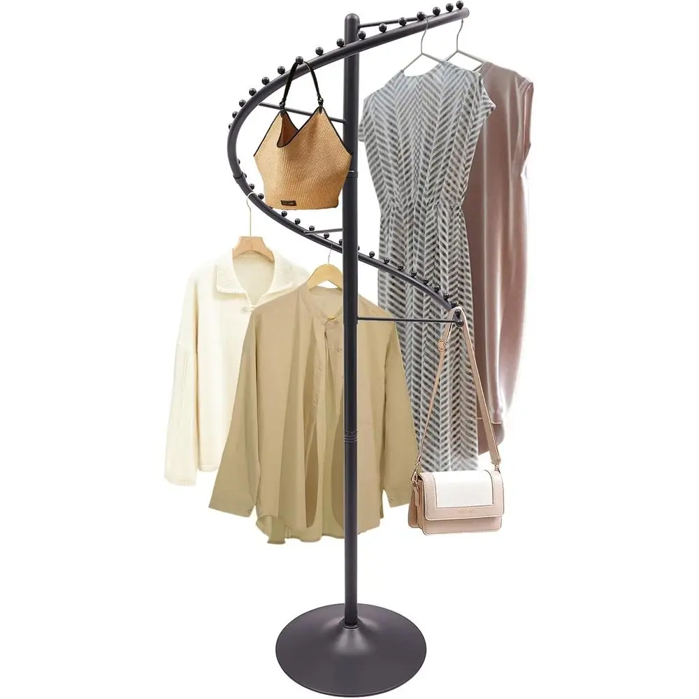 38-Ball Metal Spiral Coat Rack, 71 Inch Tall, Space-Saving Clothes Hanger for Bedroom or Boutique (Black)
38-Ball Metal Spiral Coat Rack, 71 Inch Tall, Space-Saving Clothes Hanger for Bedroom or Boutique (Black)