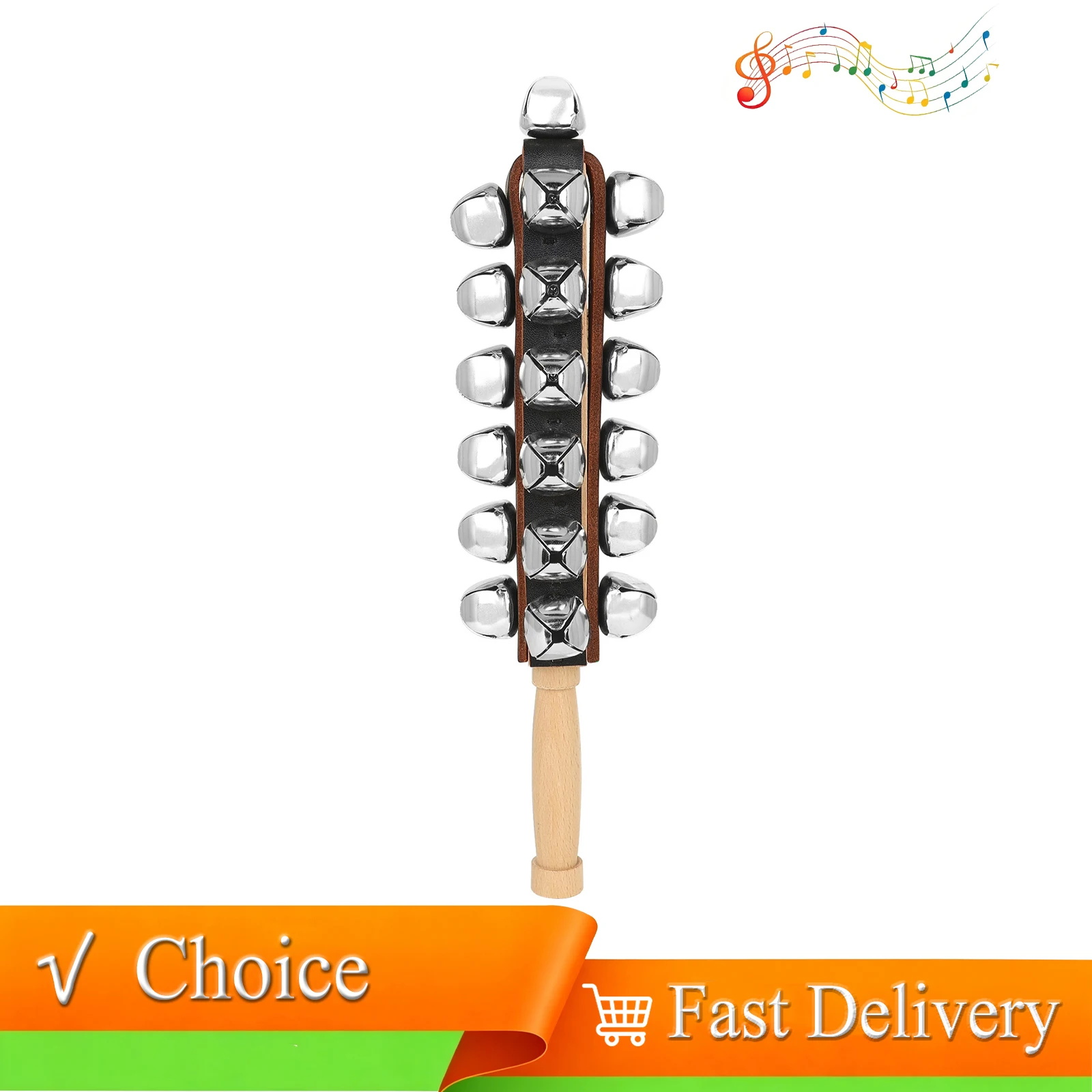Wooden Hand Jingle Bell Handheld Bell Stick Shaker Jingle Bell Stick for Early Education Musical Toys Orff Percussion Instrument
Wooden Hand Jingle Bell Handheld Bell Stick Shaker Jingle Bell Stick for Early Education Musical Toys Orff Percussion Instrument
