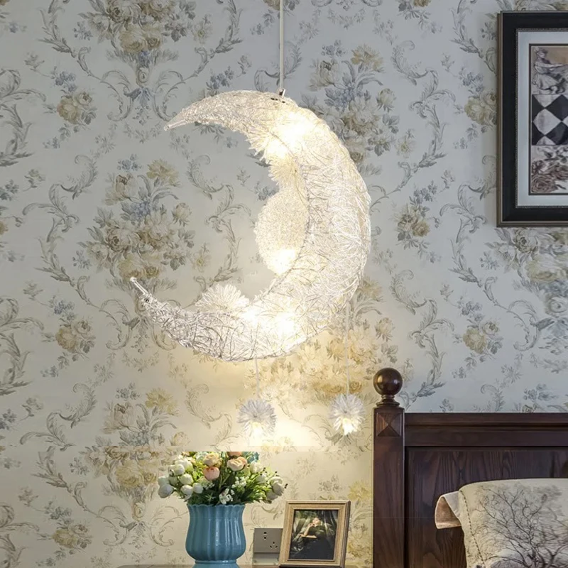 Moon Star Pendant Lights LED Modern Chandelier Ceiling Light Children Bedroom Hanging Lamp Christmas Decoration for Home Fixture
Moon Star Pendant Lights LED Modern Chandelier Ceiling Light Children Bedroom Hanging Lamp Christmas Decoration for Home Fixture