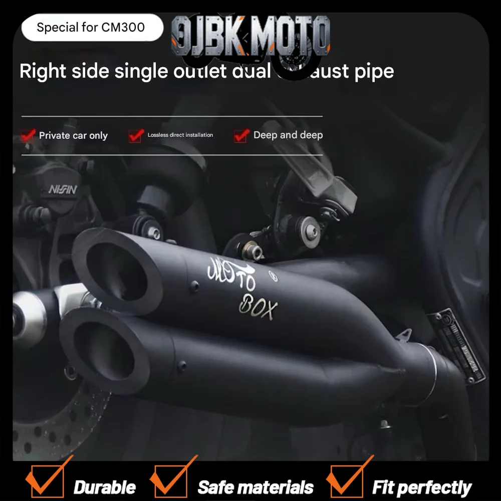 【Perfect fit】For Honda CM300 modified VH dual exhaust pipe RebeL rebel right side one out two tail section
【Perfect fit】For Honda CM300 modified VH dual exhaust pipe RebeL rebel right side one out two tail section