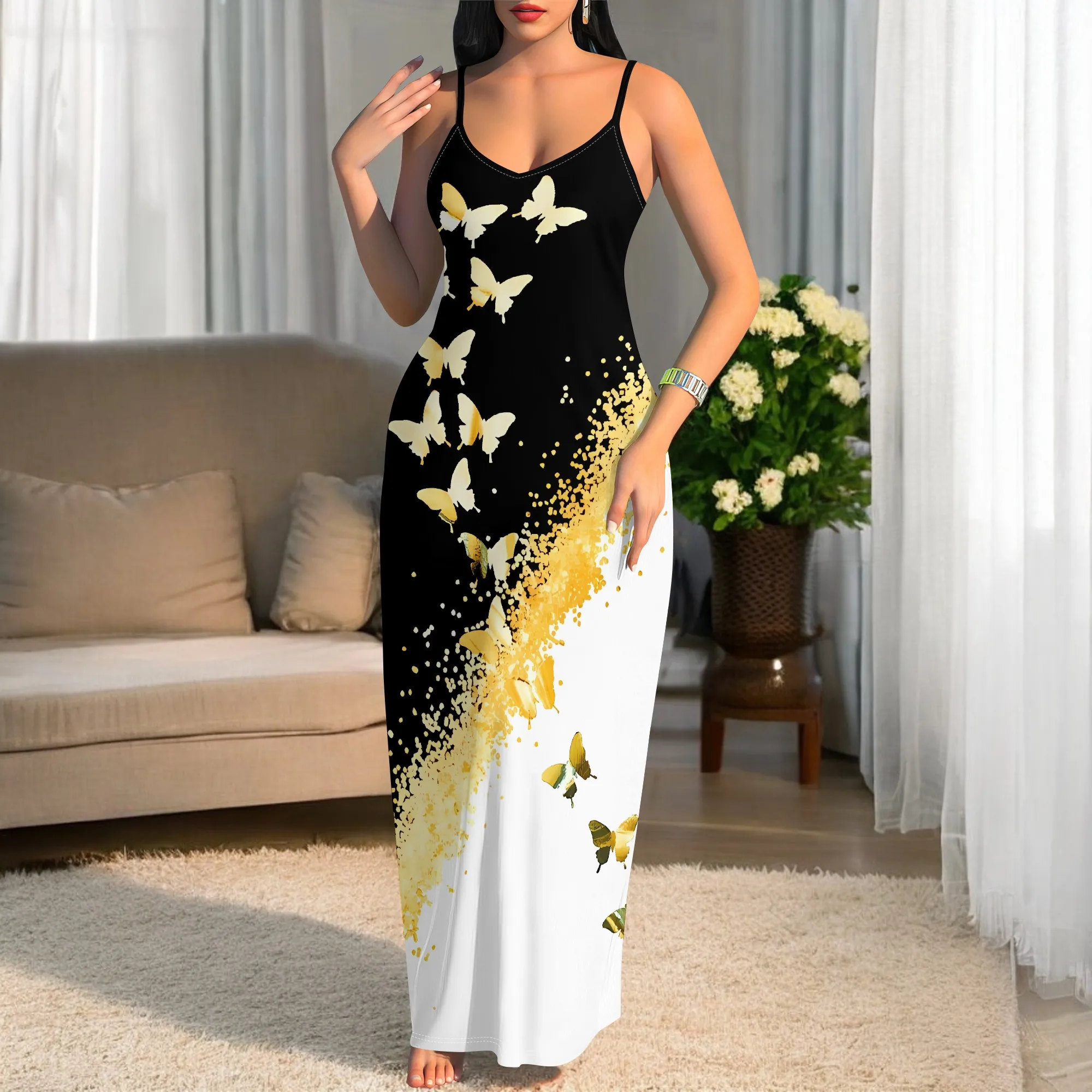 Nupusa Butterfly & Glitter Print Dress for Women Summer Casual Spaghetti Strap Bodycon Maxi Dress
Nupusa Butterfly & Glitter Print Dress for Women Summer Casual Spaghetti Strap Bodycon Maxi Dress