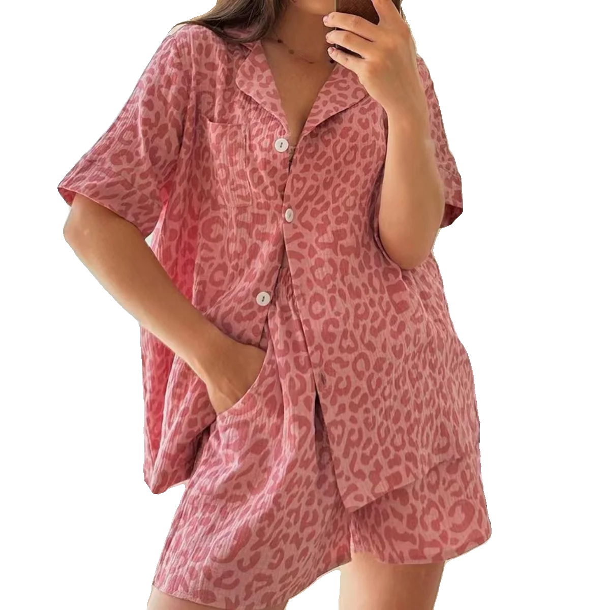 Комплект из топа и orts с леопардовым принтом, домашняя одежда, женский летний повседневный комплект ort Sve, домашний удобный комплект с животным принтом Faion
Комплект из топа и orts с леопардовым принтом, домашняя одежда, женский летний повседневный комплект ort Sve, домашний удобный комплект с животным принтом Faion