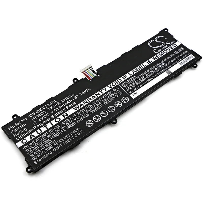 Cameron Sino Tablet Battery 7.4V/5100mAh HFRC3, TXJ69, 2H2G4, 21CP5/63/105 for DELL Venue 11 Pro 7140
Cameron Sino Tablet Battery 7.4V/5100mAh HFRC3, TXJ69, 2H2G4, 21CP5/63/105 for DELL Venue 11 Pro 7140
