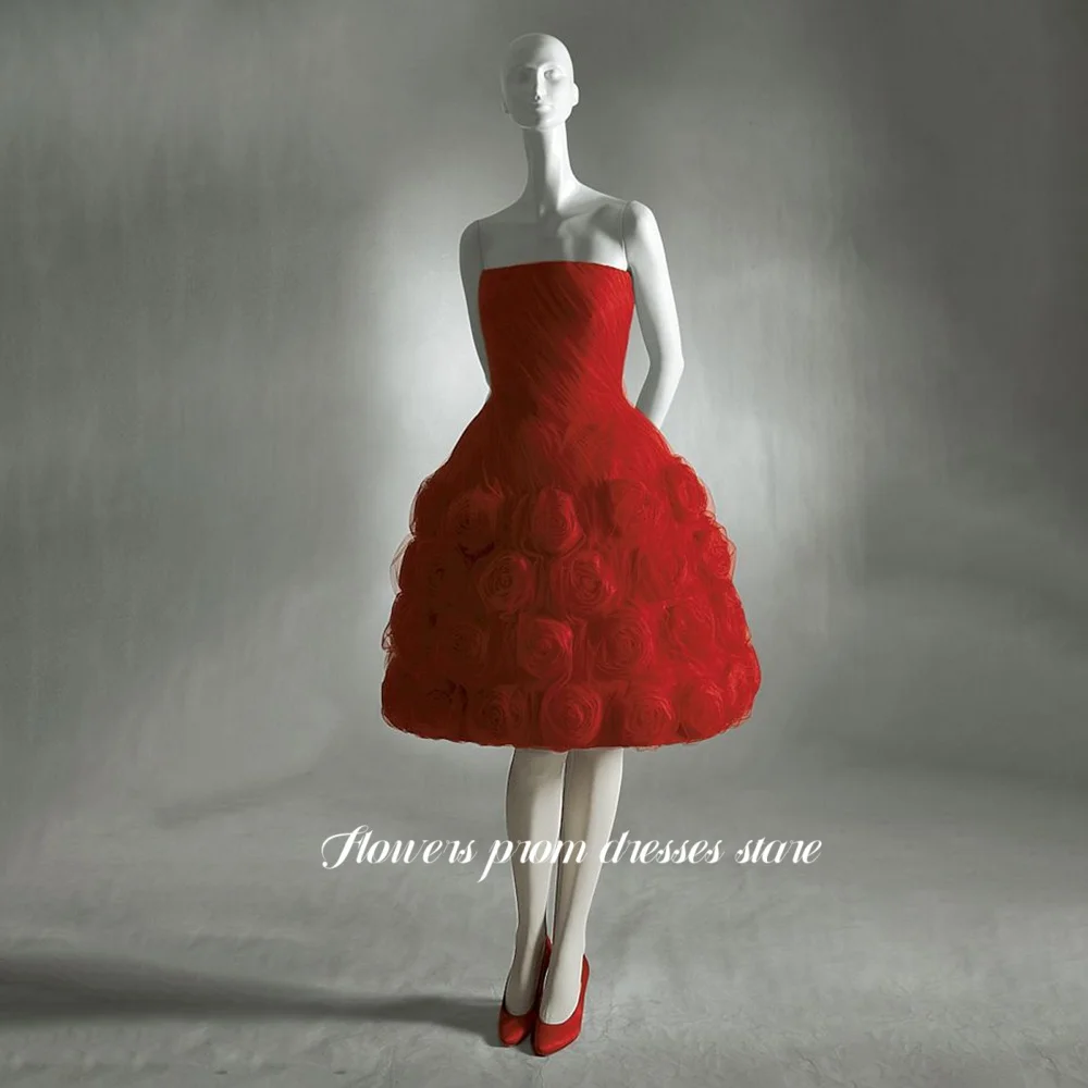 Flowers Prom A Line Evening Dress Knee Length Prom Dresses Strapless Party Dress Women Celebrity Gala Gowns vestidos de fiesta
Flowers Prom A Line Evening Dress Knee Length Prom Dresses Strapless Party Dress Women Celebrity Gala Gowns vestidos de fiesta