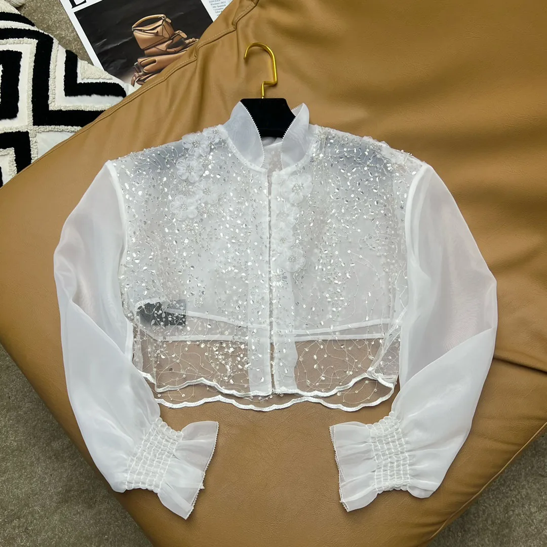 2024 Summer New High Quality Women's Wear Shining Pearl Heavy Industry Handmade Flower Shirt Small Coat 0621
2024 Summer New High Quality Women's Wear Shining Pearl Heavy Industry Handmade Flower Shirt Small Coat 0621