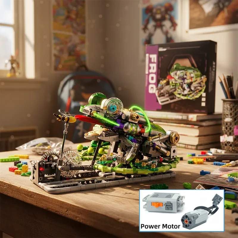 Конструктор MOC «Креативная механическая лягушка»: Модель насекомого с мотором и подсветкой, подарок для детей на день рождения
Конструктор MOC «Креативная механическая лягушка»: Модель насекомого с мотором и подсветкой, подарок для детей на день рождения