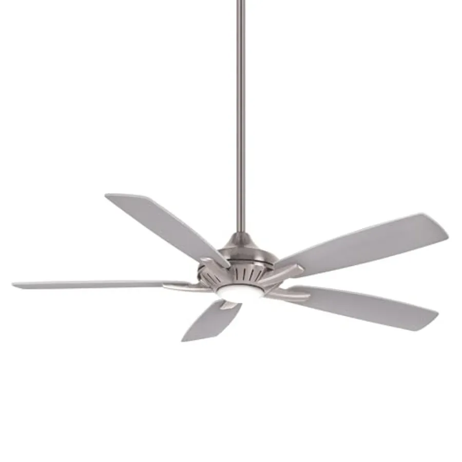 Ceiling fan for indoor use, brushed nickel metal with silver/aged wood blades, 52-inch diameter, 5-blade design, integrated LED
Ceiling fan for indoor use, brushed nickel metal with silver/aged wood blades, 52-inch diameter, 5-blade design, integrated LED