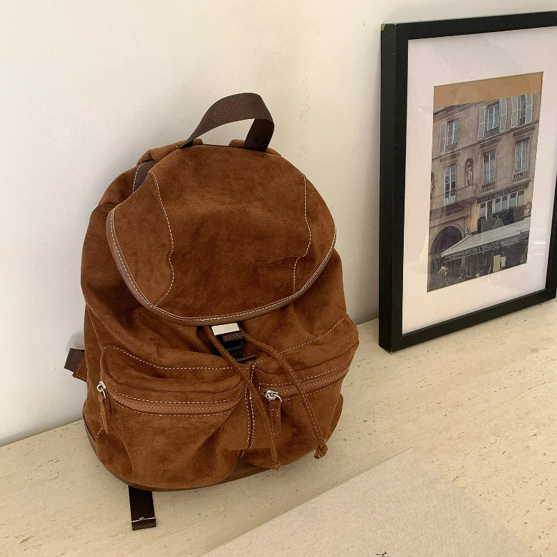 Рюкзак с клапаном на шнурке в корейском стиле, зимний винтажный замшевый рюкзак большой вместимости, модная универсальная сумка на плечо, сумки для путешествий
Рюкзак с клапаном на шнурке в корейском стиле, зимний винтажный замшевый рюкзак большой вместимости, модная универсальная сумка на плечо, сумки для путешествий