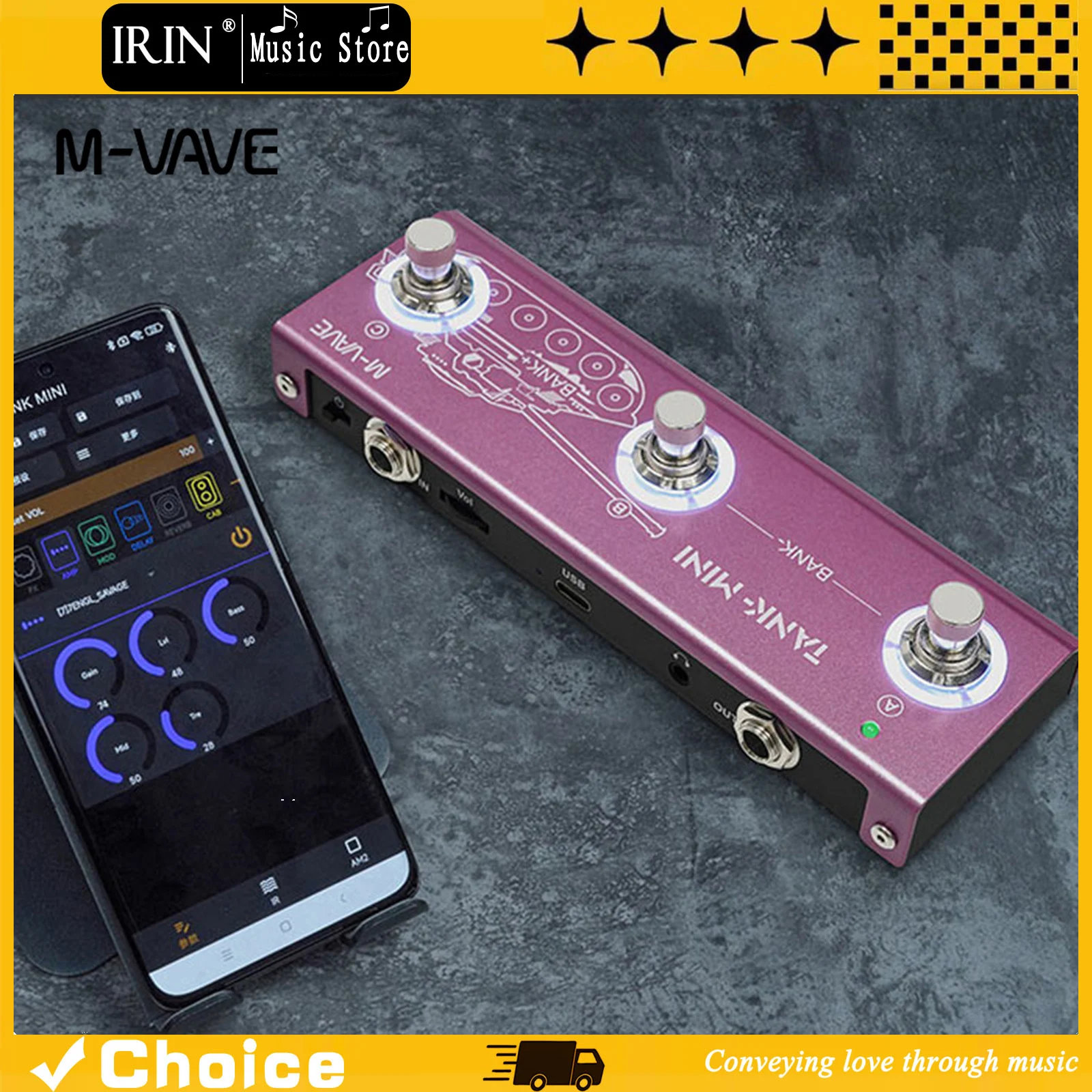 M-VAVE Tank Mini Guitar Multi Guitar Effect Pedal Support IR and OTG Recording Built-in Cab Amp Mod FX Delay and Reverb Effects
M-VAVE Tank Mini Guitar Multi Guitar Effect Pedal Support IR and OTG Recording Built-in Cab Amp Mod FX Delay and Reverb Effects
