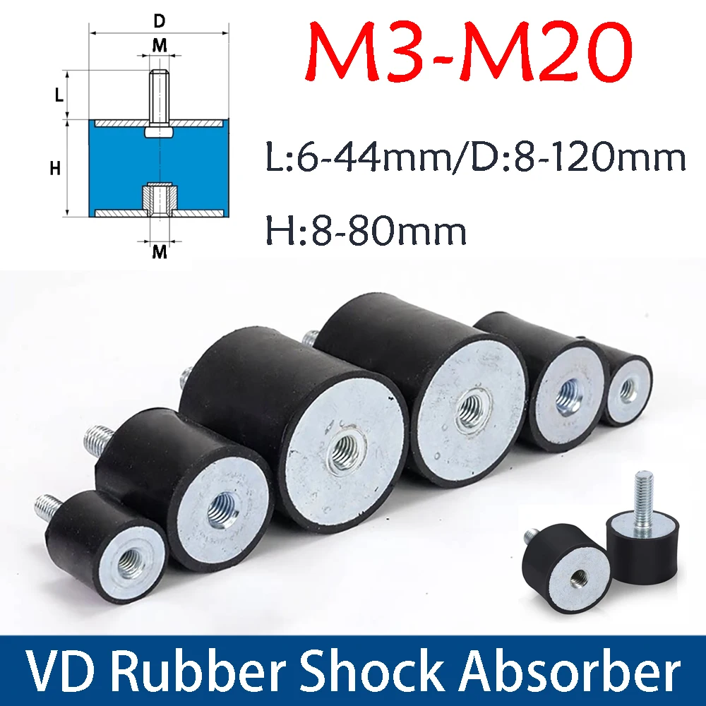 1-10Pcs M3-M20 Male-Female Thread Rubber Shock Absorber Crash Pad VD-Type Damper Noise Reduction Anti Vibration Isolation Mount
1-10Pcs M3-M20 Male-Female Thread Rubber Shock Absorber Crash Pad VD-Type Damper Noise Reduction Anti Vibration Isolation Mount
