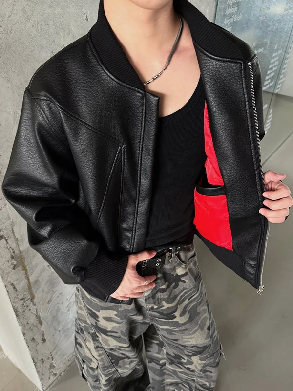Мужская кожаная куртка в американском ретро-стиле с бейсбольным воротником, приталенная, модная, для мотоциклистов, на осень
Мужская кожаная куртка в американском ретро-стиле с бейсбольным воротником, приталенная, модная, для мотоциклистов, на осень
