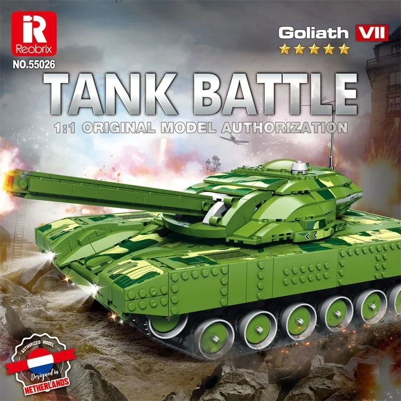 Reobrix 55026 World War II classic tank model building blocks series remote control children's DIY toys birthday gift 1516 PCS
Reobrix 55026 World War II classic tank model building blocks series remote control children's DIY toys birthday gift 1516 PCS