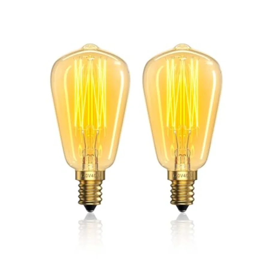 40 Watt Light Bulb for Candle Wax Warmer Lamp, E12 Edison Bulb, ST38 Dimmable Scentsy Light Bulbs, 2200K Antique Vintage Style
40 Watt Light Bulb for Candle Wax Warmer Lamp, E12 Edison Bulb, ST38 Dimmable Scentsy Light Bulbs, 2200K Antique Vintage Style