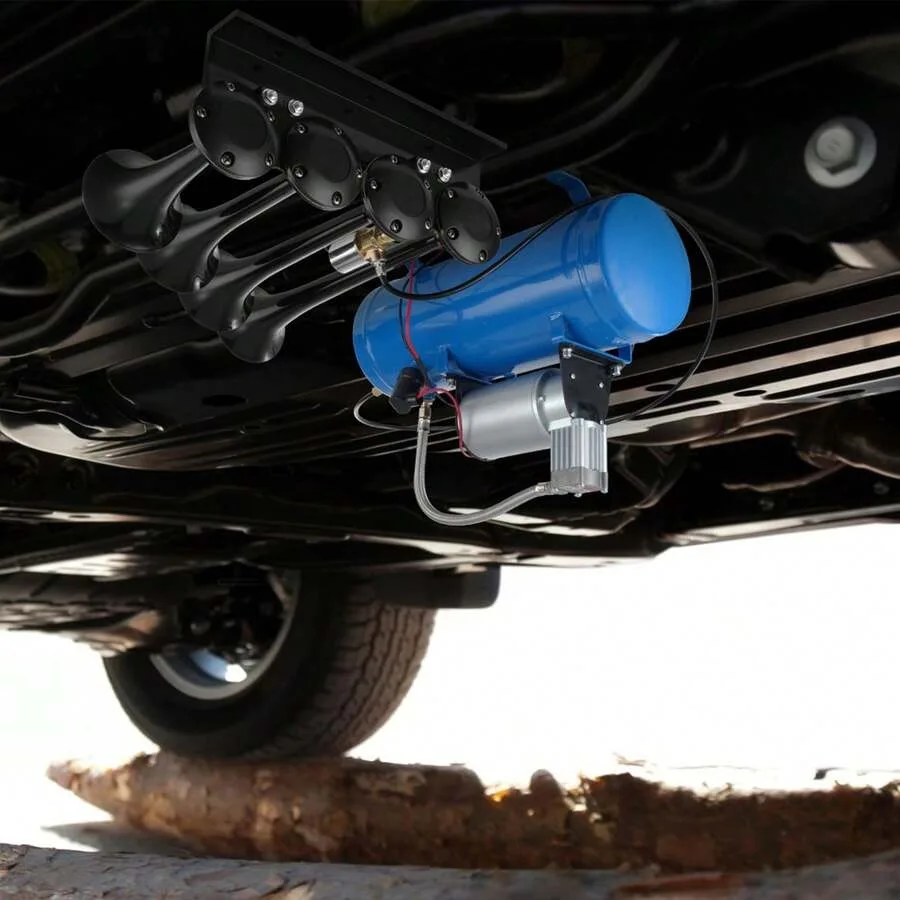 12V Air Compressor With Tank 1.6 Gallon/6 L, Train Horn Air Compressor, 120 Psi Working Pressure Onboard Air Compressor System
12V Air Compressor With Tank 1.6 Gallon/6 L, Train Horn Air Compressor, 120 Psi Working Pressure Onboard Air Compressor System
