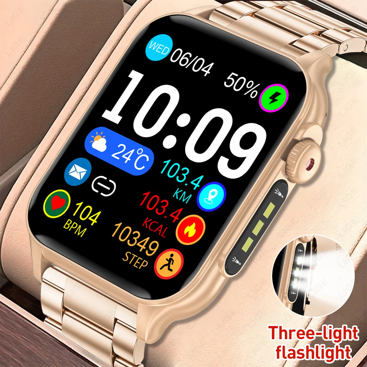 LIGE Men Smart Watch LED Flashlight Military Outdoor Sports Watches 1.96'' HD Screen Bluetooth Call Waterproof Smartwatch Women
LIGE Men Smart Watch LED Flashlight Military Outdoor Sports Watches 1.96'' HD Screen Bluetooth Call Waterproof Smartwatch Women