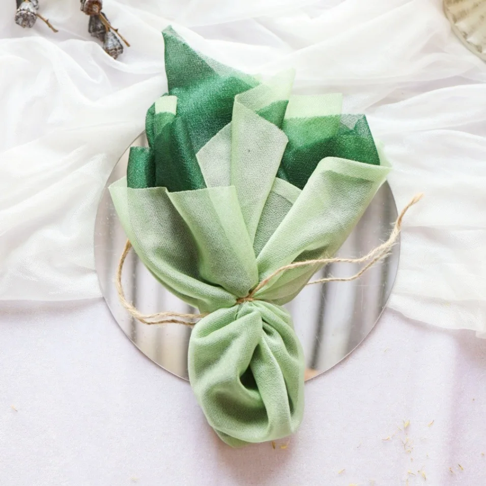 6PCS Chiffon Napkins Balinese Yarn Cut Edge Napkins Dining Party Wedding Banquets Christmas Banquets Arches Cake Table Decor
6PCS Chiffon Napkins Balinese Yarn Cut Edge Napkins Dining Party Wedding Banquets Christmas Banquets Arches Cake Table Decor