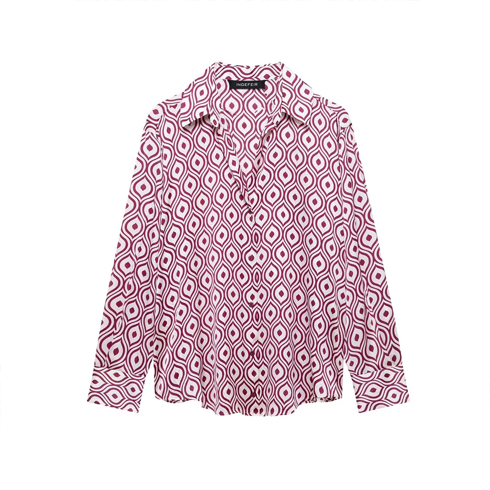 Women's Retro Collar Casual Loose Geometric Print Long Sleeve Shirt Top by 2025 TRAF Spring New Collection
Women's Retro Collar Casual Loose Geometric Print Long Sleeve Shirt Top by 2025 TRAF Spring New Collection