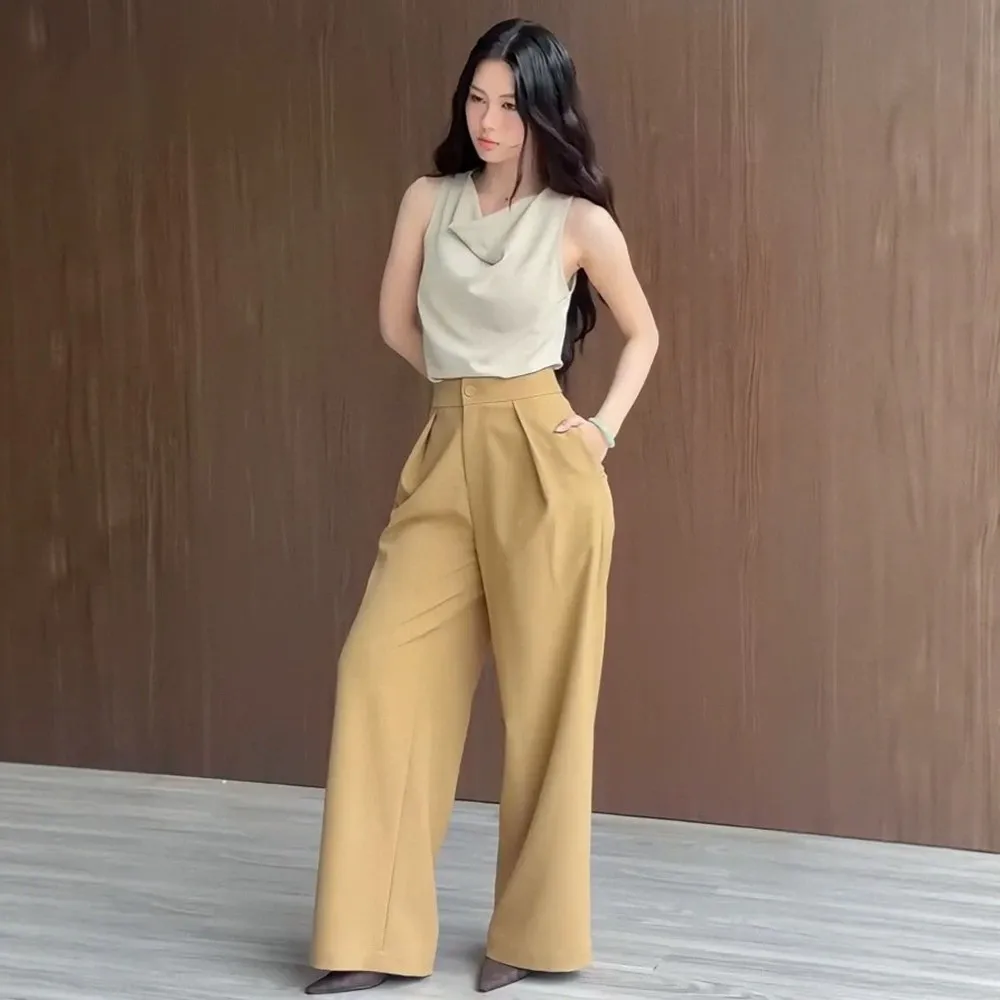 Women Summer 2 Piece Outfits Sleeveless Top Wide Leg Pants Set Casual Matching Tracksuit
Women Summer 2 Piece Outfits Sleeveless Top Wide Leg Pants Set Casual Matching Tracksuit