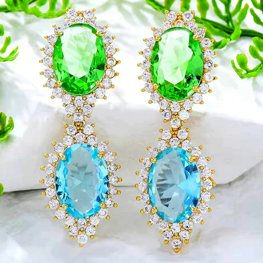 Missvikki Luxury Gorgeous Romantic Green Pink Drop Earrings For Women Wedding Party Shiny Earrings Fashion Jewelry High Quality
Missvikki Luxury Gorgeous Romantic Green Pink Drop Earrings For Women Wedding Party Shiny Earrings Fashion Jewelry High Quality