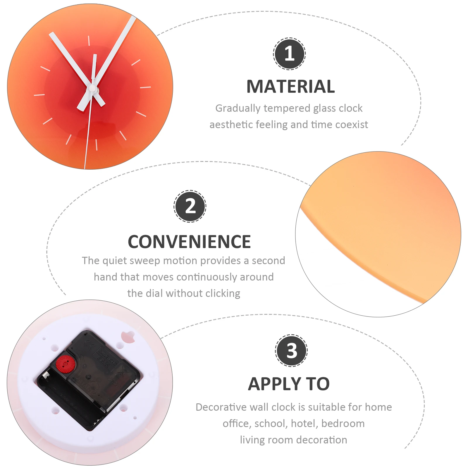 Gradient Glass Wall Clock 12 Inch Sunset Round Silent Non Ticking Decorative Hanging Office Bedroom Living Room Wall
Gradient Glass Wall Clock 12 Inch Sunset Round Silent Non Ticking Decorative Hanging Office Bedroom Living Room Wall