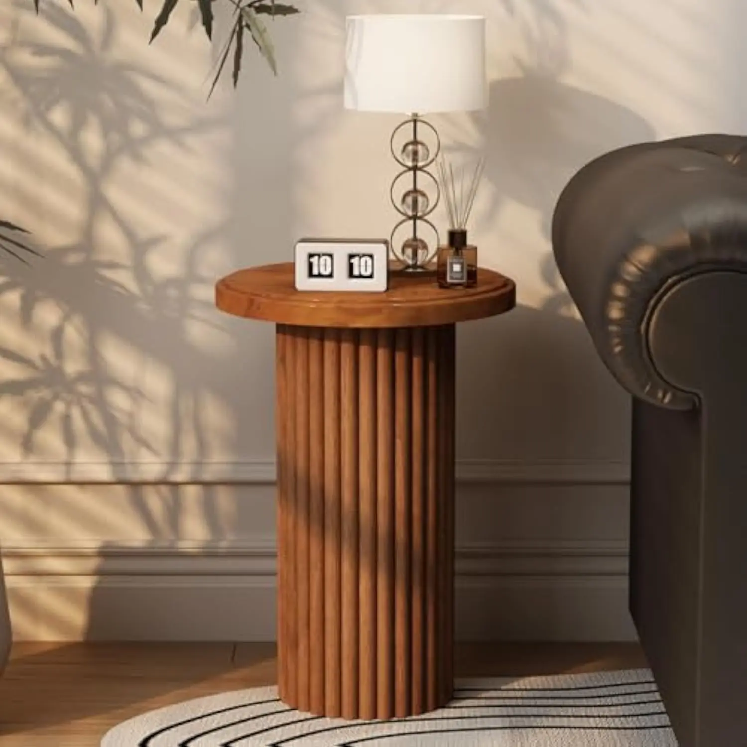 Round Wood Side Table, Fluted Accent Table, Small End Table for Living Room, Bedroom, Fully Assembled
Round Wood Side Table, Fluted Accent Table, Small End Table for Living Room, Bedroom, Fully Assembled