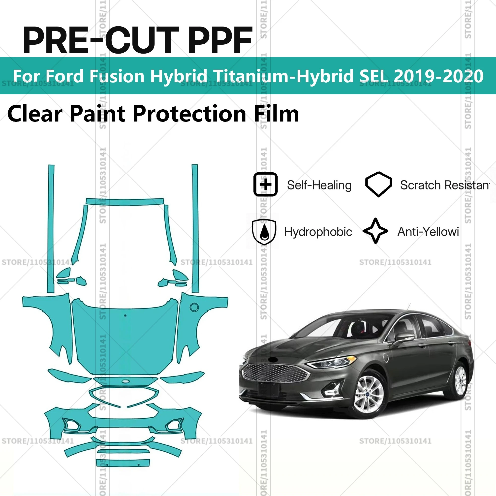 Pre-Cut Paint Protection Film PPF Transparent Car Film Automotive PPF For Ford Fusion Hybrid Titanium-Hybrid SEL 2019-2020
Pre-Cut Paint Protection Film PPF Transparent Car Film Automotive PPF For Ford Fusion Hybrid Titanium-Hybrid SEL 2019-2020