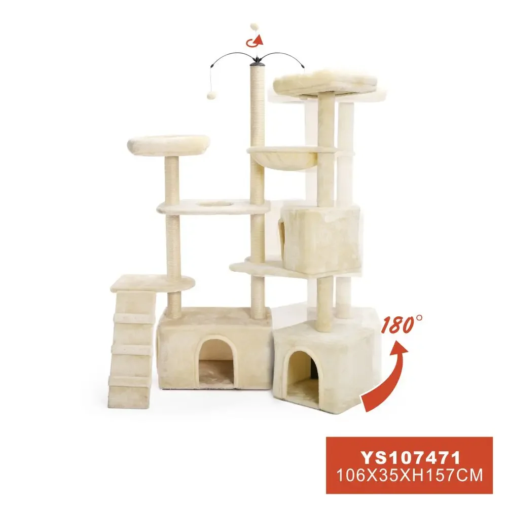 -Petstar 61 inch Wall Corner Adjustable Rotatable Cat Scratcher Castle Condo Tree Big Heavy Cat Tree
-Petstar 61 inch Wall Corner Adjustable Rotatable Cat Scratcher Castle Condo Tree Big Heavy Cat Tree