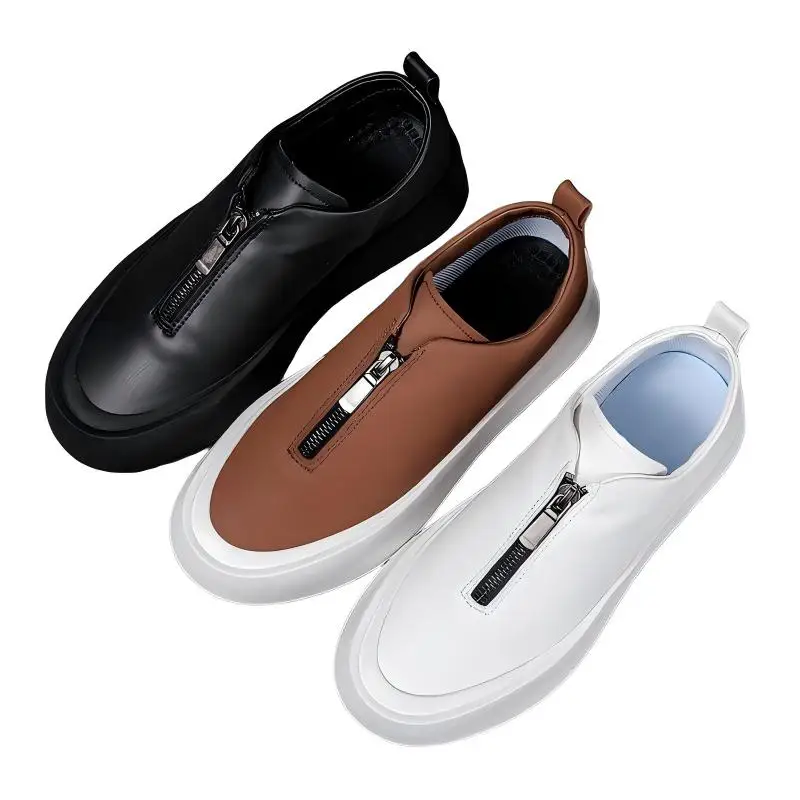 Men's Premium Faux Leather Lightweight Platform Slip-On Casual Shoes with Front Zipper Accent and Cushioned Insole
Men's Premium Faux Leather Lightweight Platform Slip-On Casual Shoes with Front Zipper Accent and Cushioned Insole