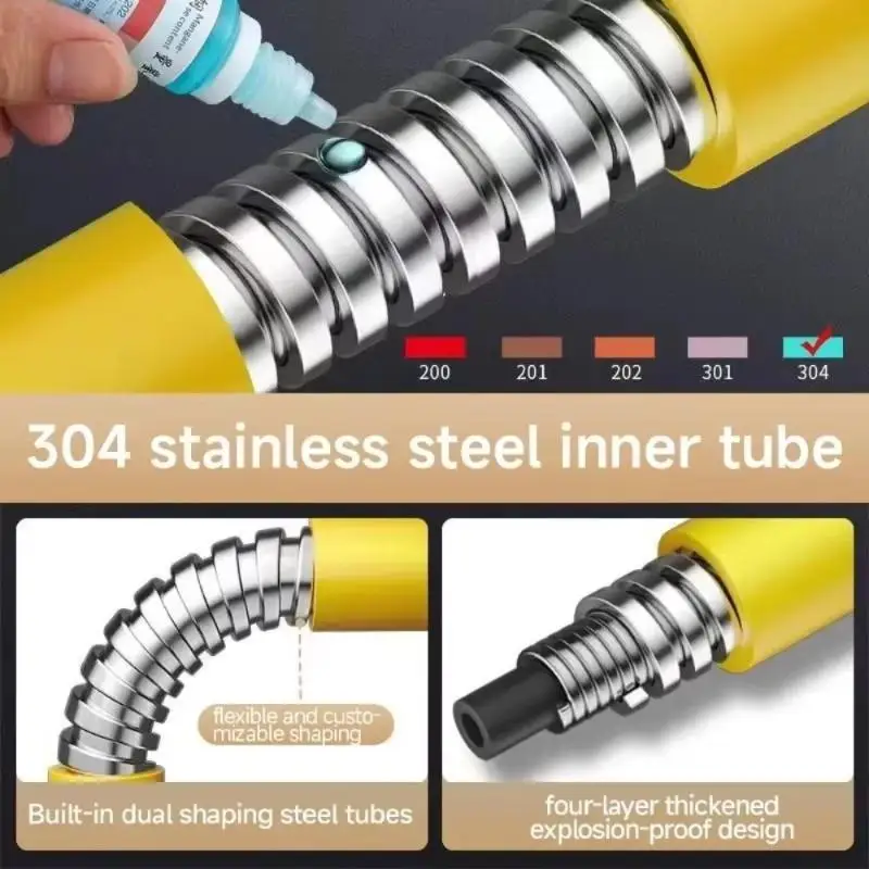 New Splashproof Free Bending Faucet Extension Tube 1 Mode Faucet Extension Extender Adjust Stainless Steel Water Tap Pipe Tube
New Splashproof Free Bending Faucet Extension Tube 1 Mode Faucet Extension Extender Adjust Stainless Steel Water Tap Pipe Tube