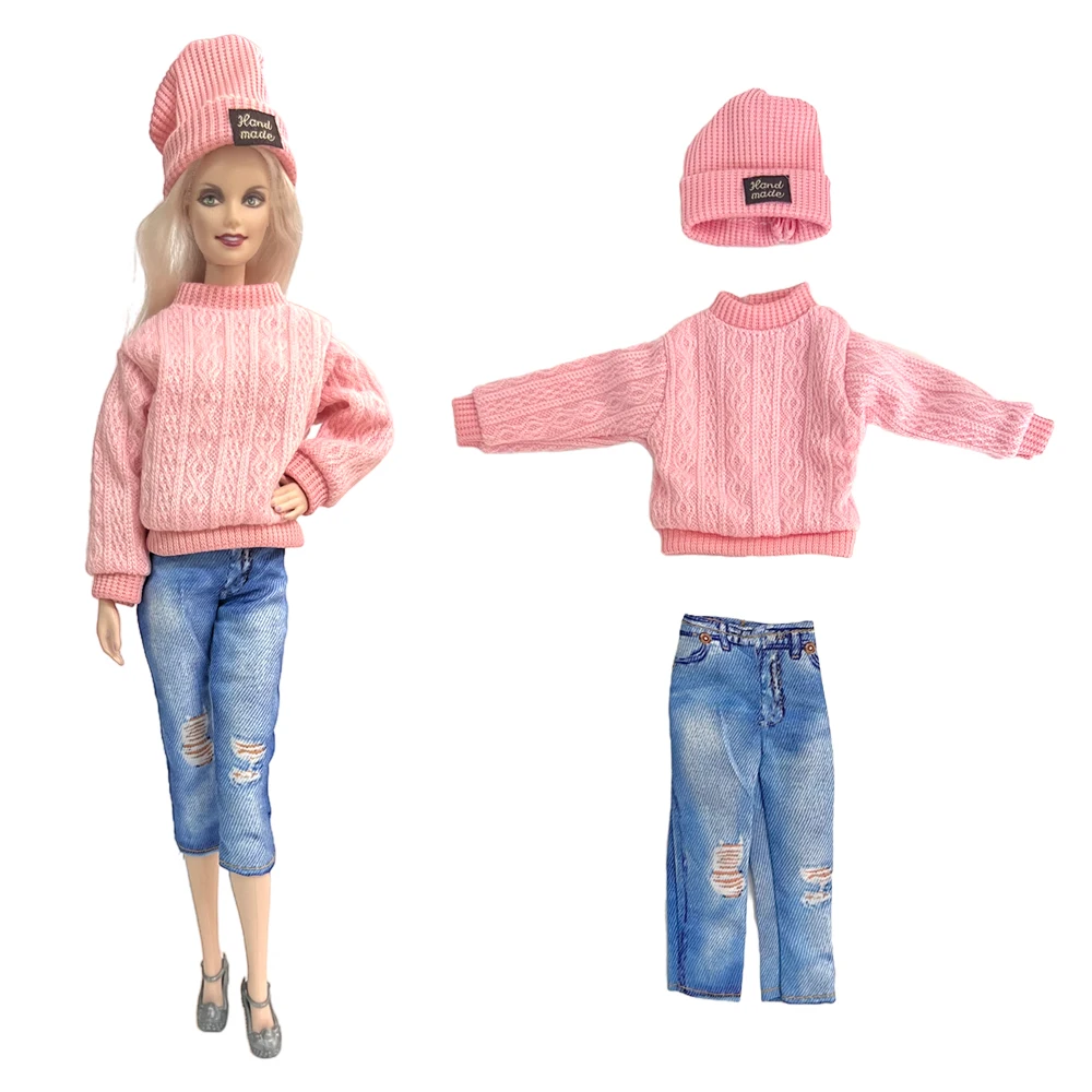 1 Set High Quality Outfit for 1/6 Doll Clothes Doll Accessories Handmade Pink Cotton Sweater +Hat+Jeans 11.5 Inch Girl's Toys
1 Set High Quality Outfit for 1/6 Doll Clothes Doll Accessories Handmade Pink Cotton Sweater +Hat+Jeans 11.5 Inch Girl's Toys