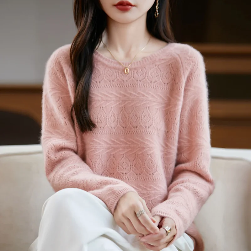 Женский свитер на осень-зиму с круглым вырезом, ажурный, свободный, базовый, шерстяной, в корейском стиле, джемпер с длинным рукавом, теплый пуловер
Женский свитер на осень-зиму с круглым вырезом, ажурный, свободный, базовый, шерстяной, в корейском стиле, джемпер с длинным рукавом, теплый пуловер