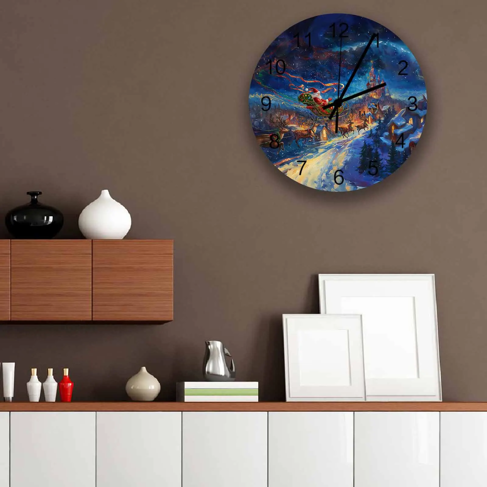 Night View Santa Claus Sled Reindeer Wall Clock Large Modern Kitchen Dinning Round Wall Clocks Bedroom Silent Hanging Watc
Night View Santa Claus Sled Reindeer Wall Clock Large Modern Kitchen Dinning Round Wall Clocks Bedroom Silent Hanging Watc