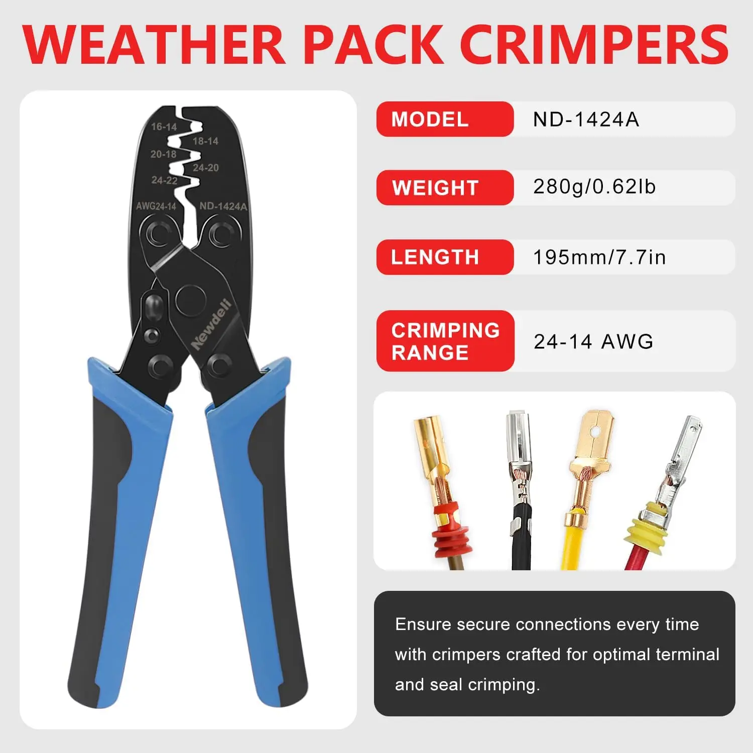 Crimp Tool Kit 8Pcs Connector Tool Crimper Close Barrel & Open Barrel Crimpers with Pin Removal Tool
Crimp Tool Kit 8Pcs Connector Tool Crimper Close Barrel & Open Barrel Crimpers with Pin Removal Tool