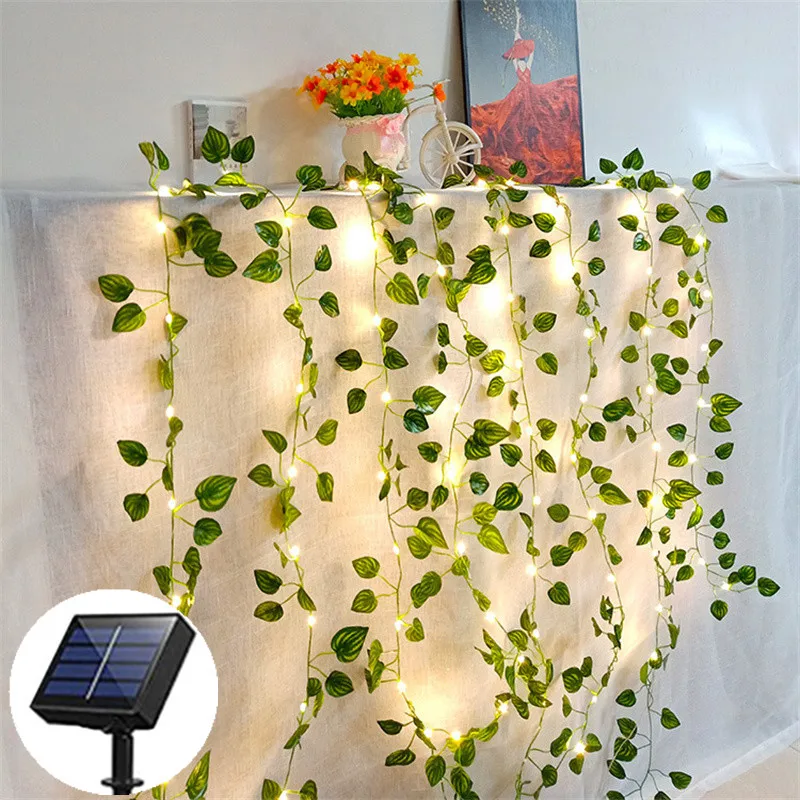 Christmas Wedding Decor LED Fairy Lights Solar Light Green Leaves Outdoor Holiday Light Garland Solar Lamp for Garden Decoration
Christmas Wedding Decor LED Fairy Lights Solar Light Green Leaves Outdoor Holiday Light Garland Solar Lamp for Garden Decoration