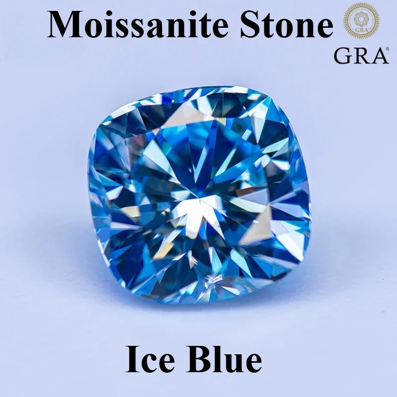Moissanite Stone Ice Blue Color Cushion Cut Gemstone Lab Grow Diamond Advanced Jewelry Making Materials with GRA Certificate
Moissanite Stone Ice Blue Color Cushion Cut Gemstone Lab Grow Diamond Advanced Jewelry Making Materials with GRA Certificate