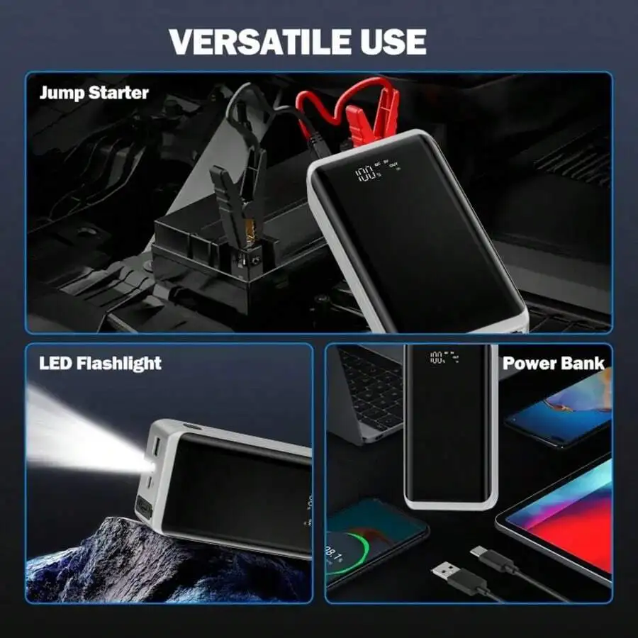 5000A Peak Portable Car Jump Starter With USB Port LED Flashlight And Power Bank For Vehicles
5000A Peak Portable Car Jump Starter With USB Port LED Flashlight And Power Bank For Vehicles