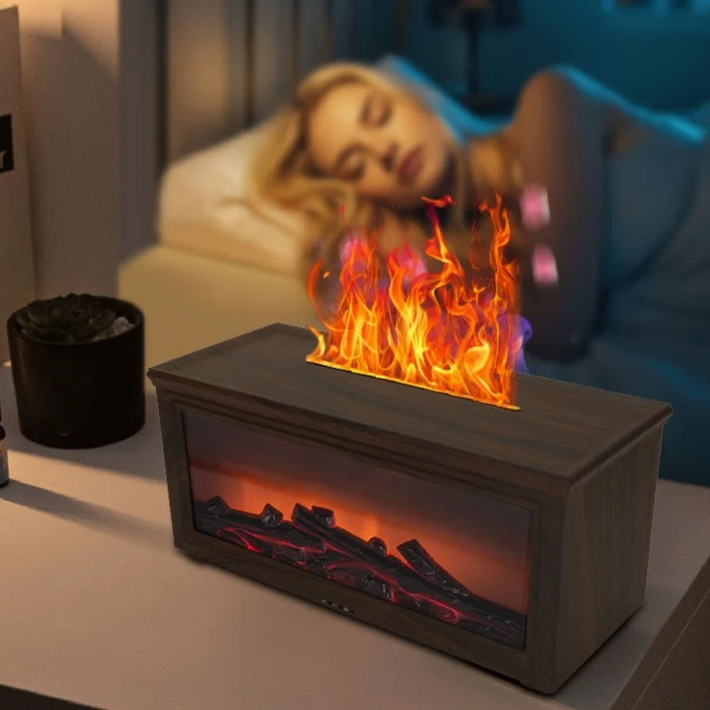 180ml Water Tank Wood Grain Fireplace Aromatherapy Diffuser Simulation Flame Humidifier Essential Oil Diffuser For Home
180ml Water Tank Wood Grain Fireplace Aromatherapy Diffuser Simulation Flame Humidifier Essential Oil Diffuser For Home