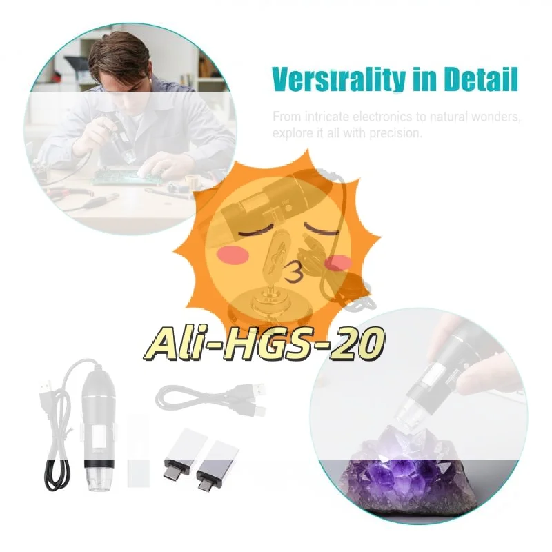 USB Digital Microscope 1600X Portable Soldering Magnifier Camera 1080P HD Inspection for Phone Computer PCB Repair
USB Digital Microscope 1600X Portable Soldering Magnifier Camera 1080P HD Inspection for Phone Computer PCB Repair
