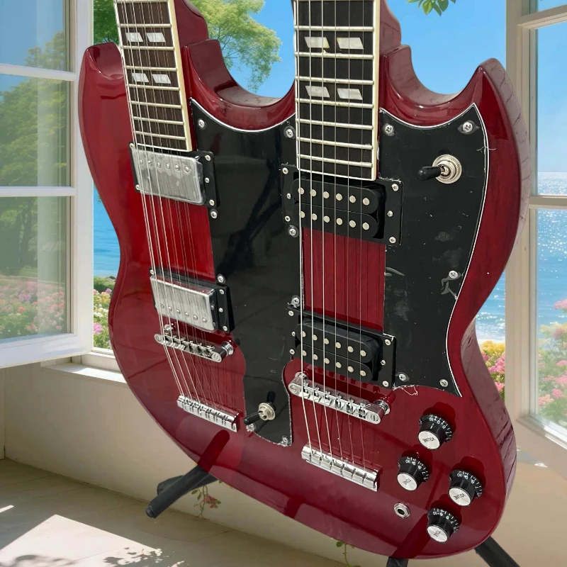 Полноразмерная электрогитара S-Double Headed-G 6+12 струн, красная, S-GLG, с грифом из палисандра, корпус из красного дерева, для среднего уровня игроков
Полноразмерная электрогитара S-Double Headed-G 6+12 струн, красная, S-GLG, с грифом из палисандра, корпус из красного дерева, для среднего уровня игроков
