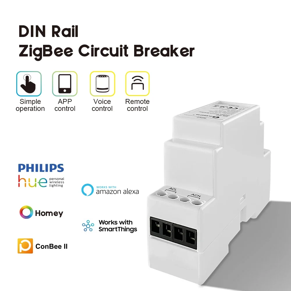 Gledopto ZigBee Pro Din Rail Circuit Breaker Power Meter Energy Monitoring Tuya Smart Life App Remote Control Power Data Display
Gledopto ZigBee Pro Din Rail Circuit Breaker Power Meter Energy Monitoring Tuya Smart Life App Remote Control Power Data Display
