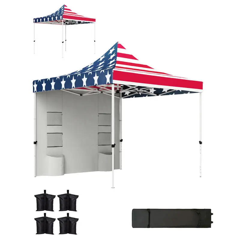 Outsunny 10' x 10' Heavy Duty Pop Up Canopy Tent with Sidewall, UPF50+ Instant Sun Shelter with Storage Pockets, American Flag
Outsunny 10' x 10' Heavy Duty Pop Up Canopy Tent with Sidewall, UPF50+ Instant Sun Shelter with Storage Pockets, American Flag
